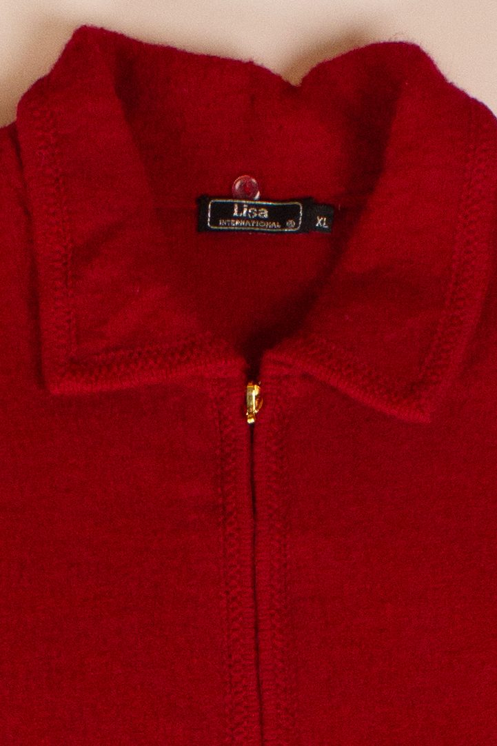 Red Wool Reindeer Ugly Christmas Vest (1990s)