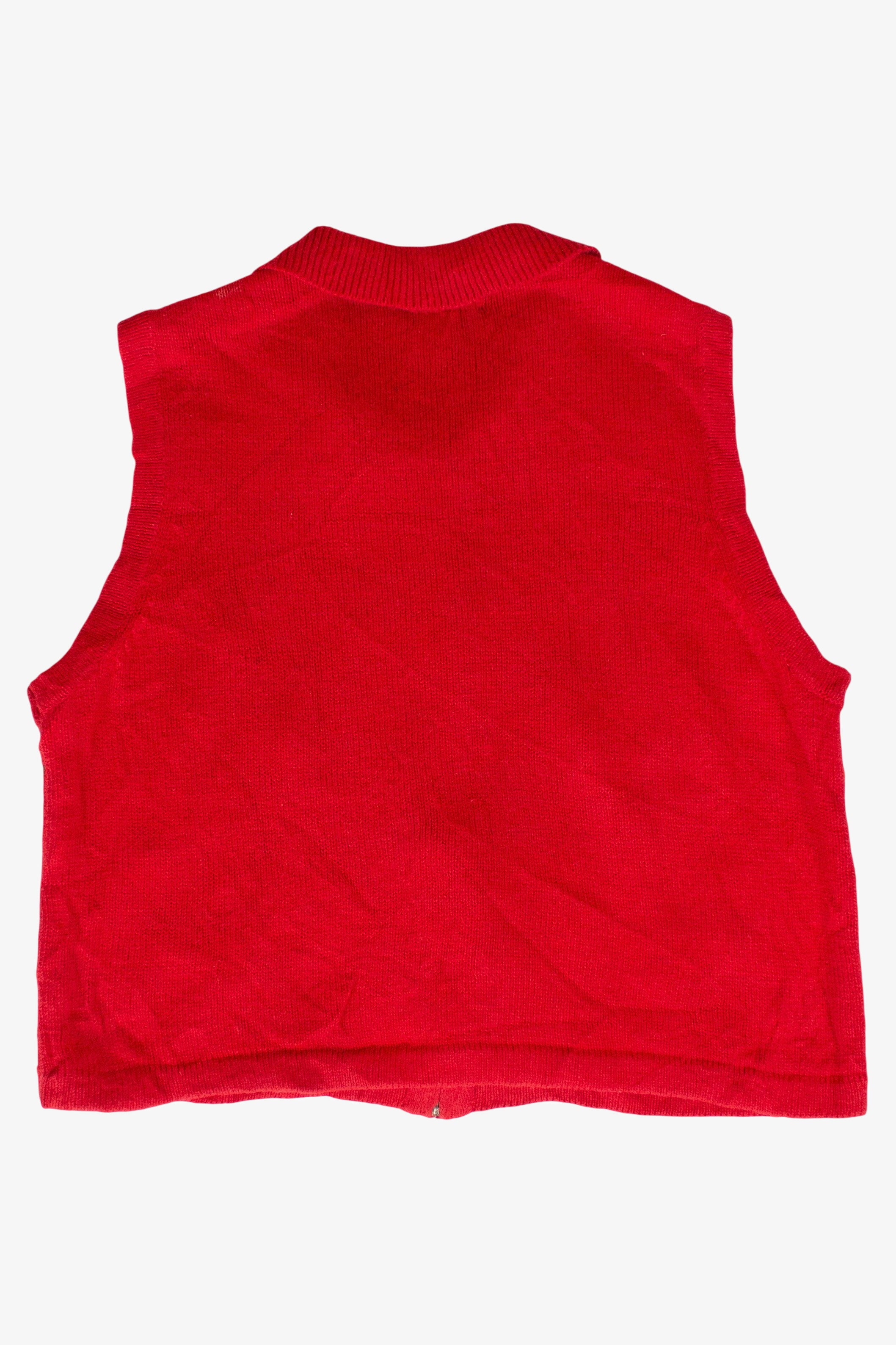 Red Bechamel Petites Ugly Christmas Vest (1990s)