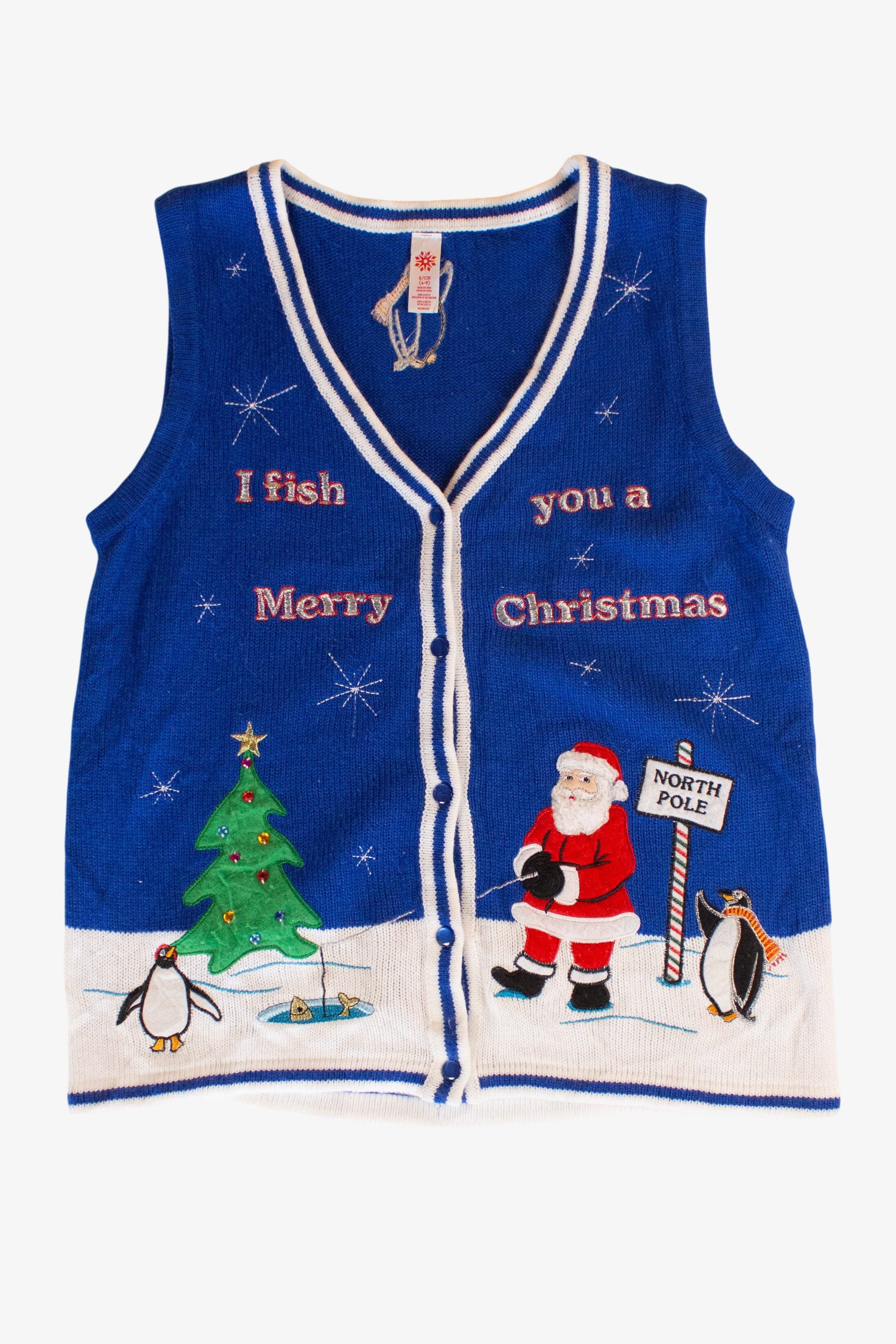 "I fish you a Merry Christmas" Ugly Christmas Vest (2010s)