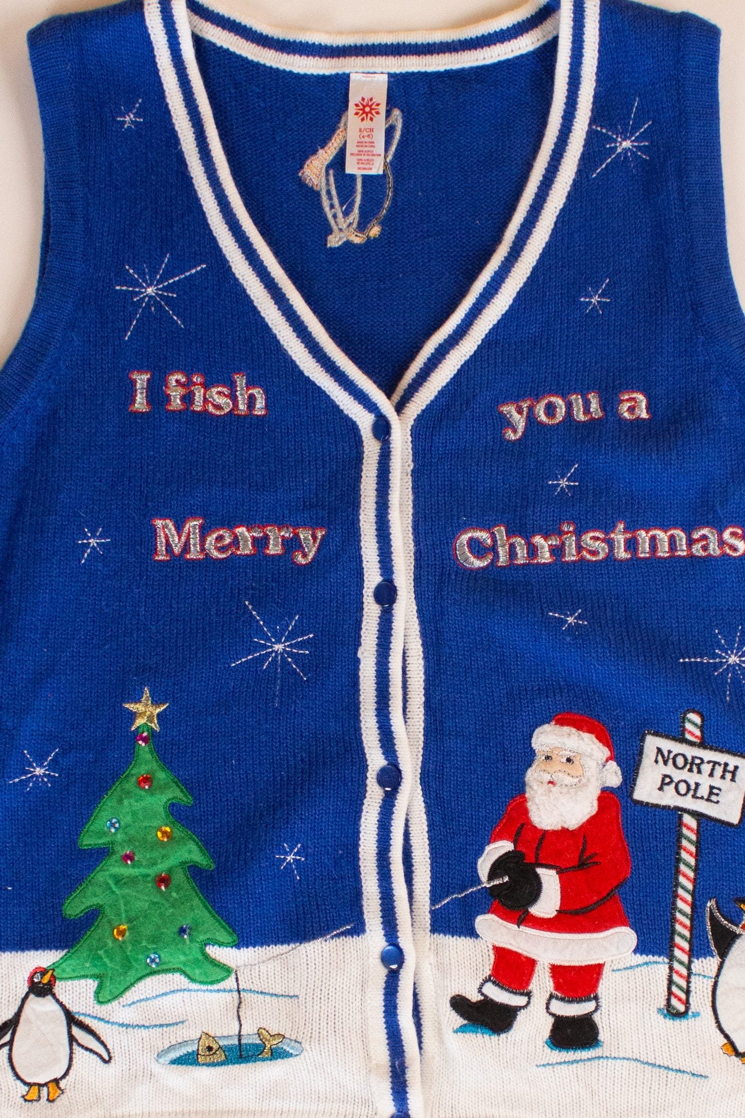 "I fish you a Merry Christmas" Ugly Christmas Vest (2010s)