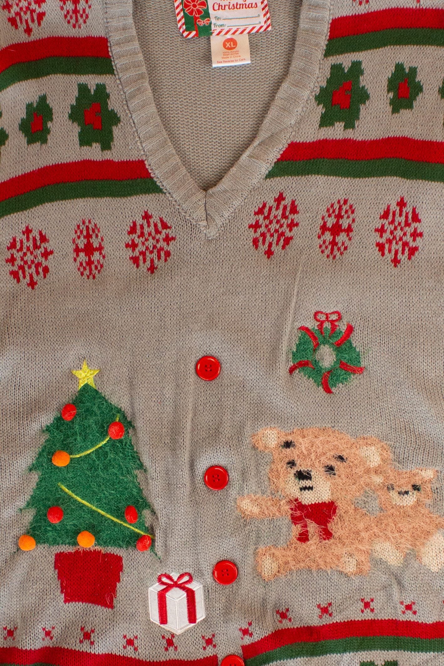 Gray Bears Ugly Christmas Vest (2020s)