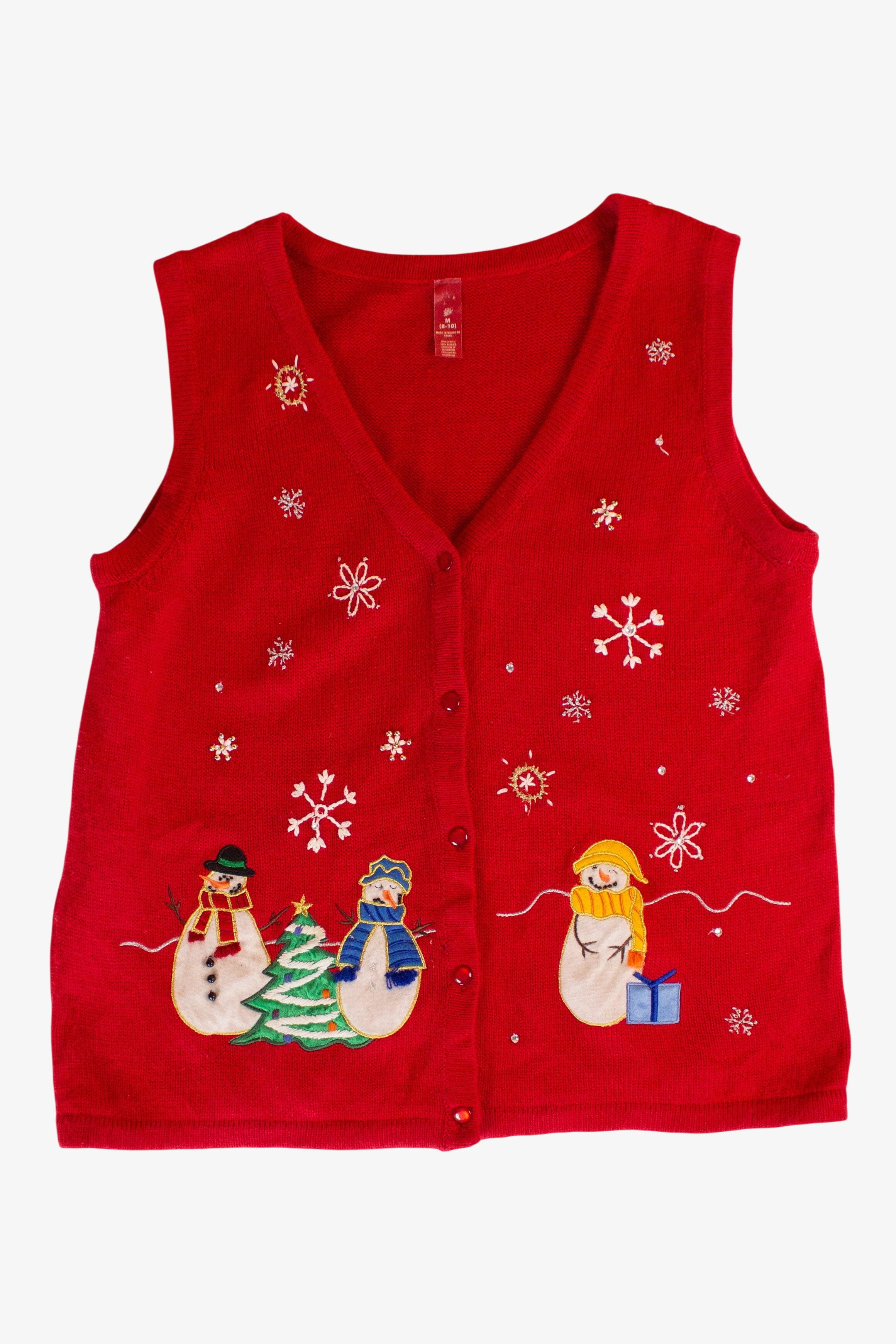 Red Snowmen Ugly Christmas Vest (2010s)