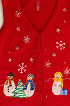 Red Snowmen Ugly Christmas Vest (2010s)