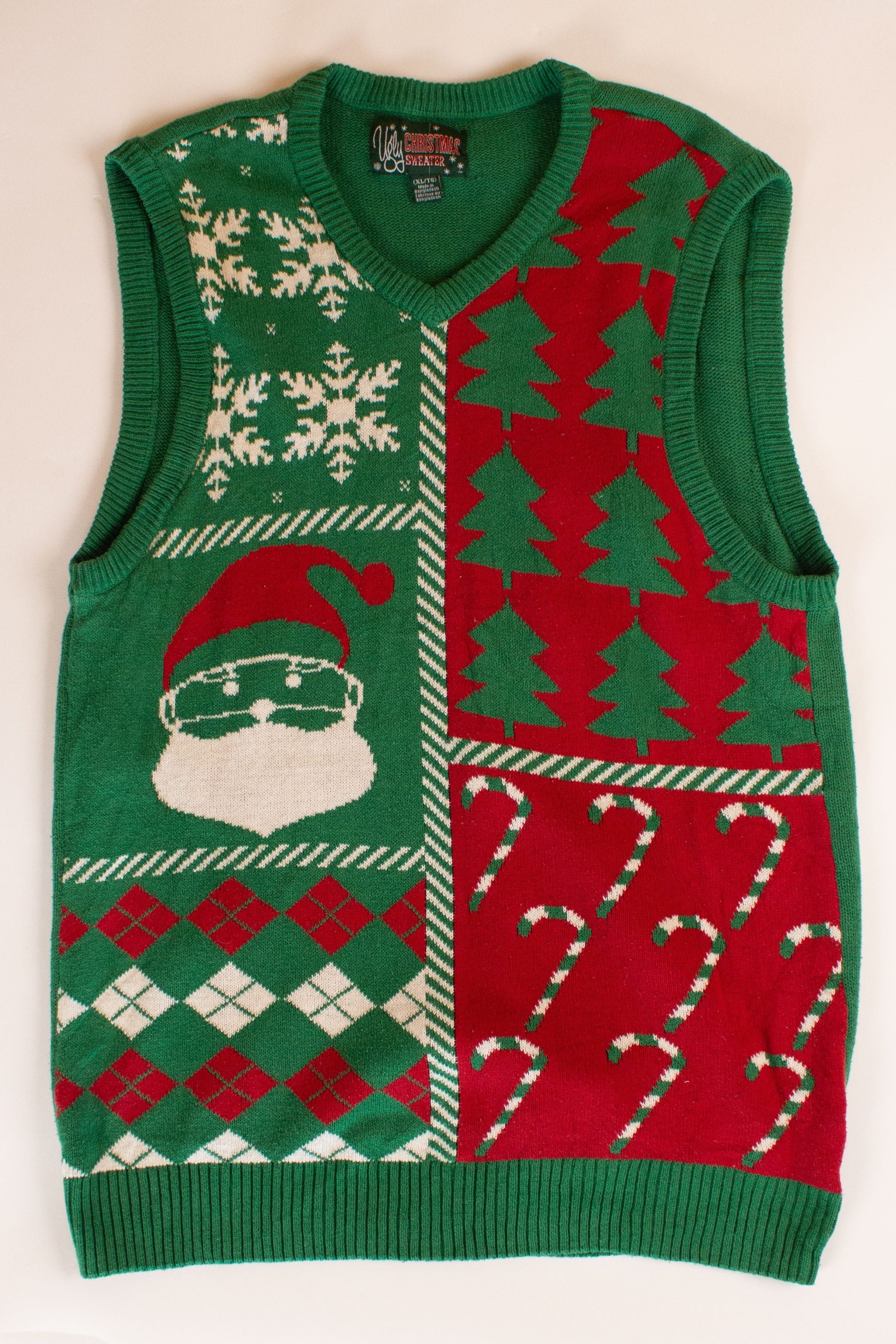 Green Pattern Ugly Christmas Vest (2010s)