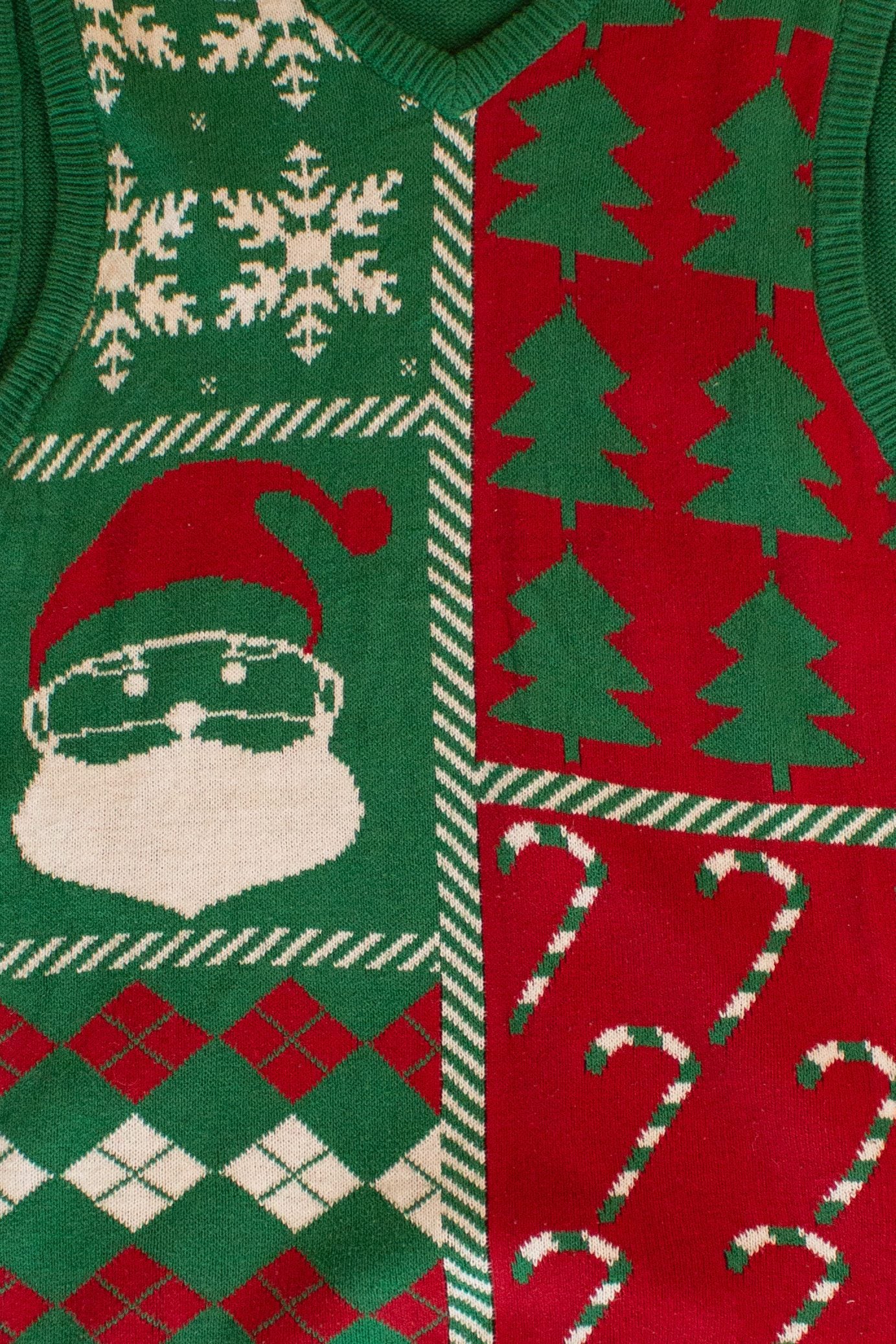 Green Pattern Ugly Christmas Vest (2010s)