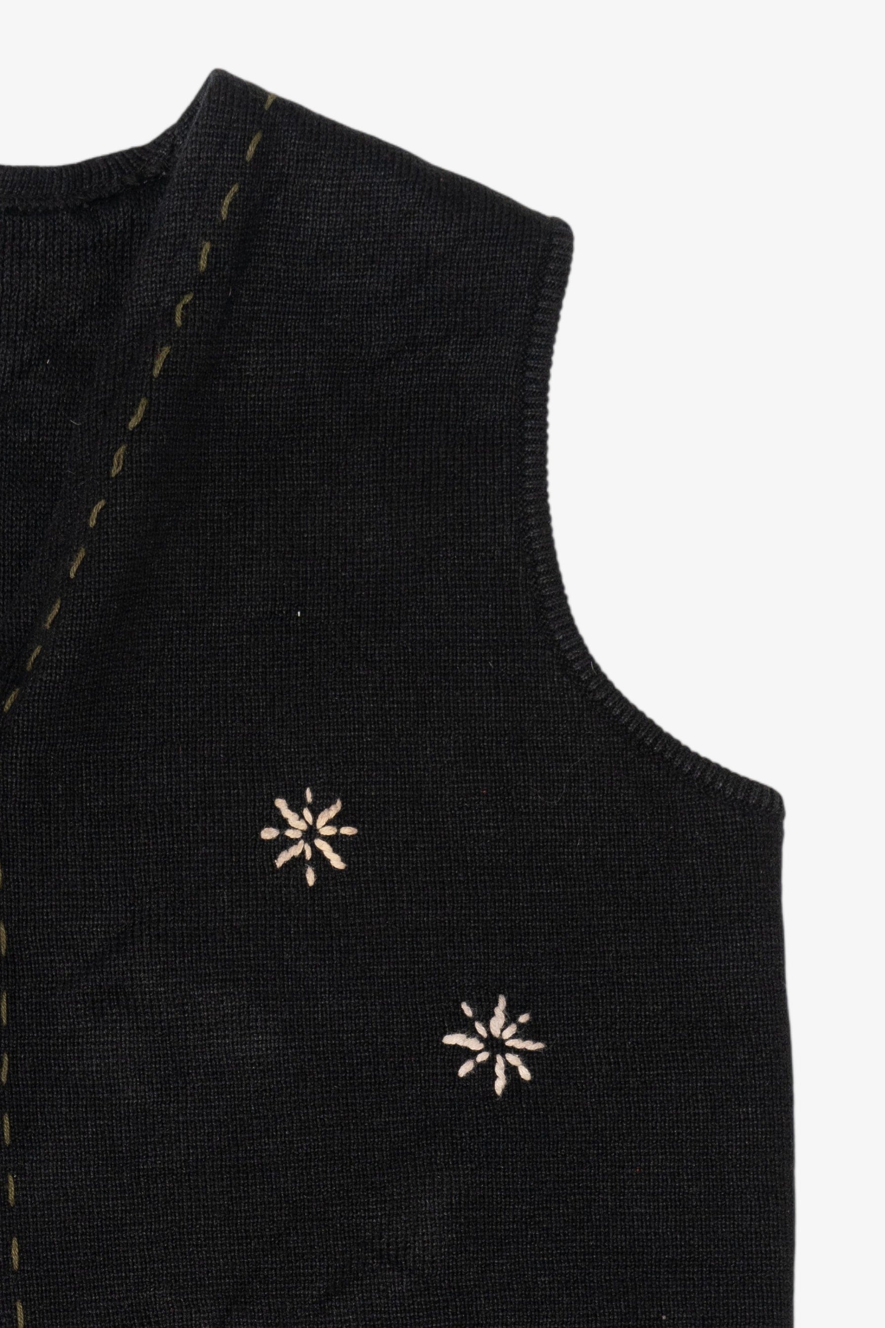 Vintage Black Woolrich Snowmen Ugly Christmas Vest (1990s)