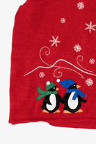 Vintage Red Southern Lady Penguins Ugly Christmas Vest (1990s)