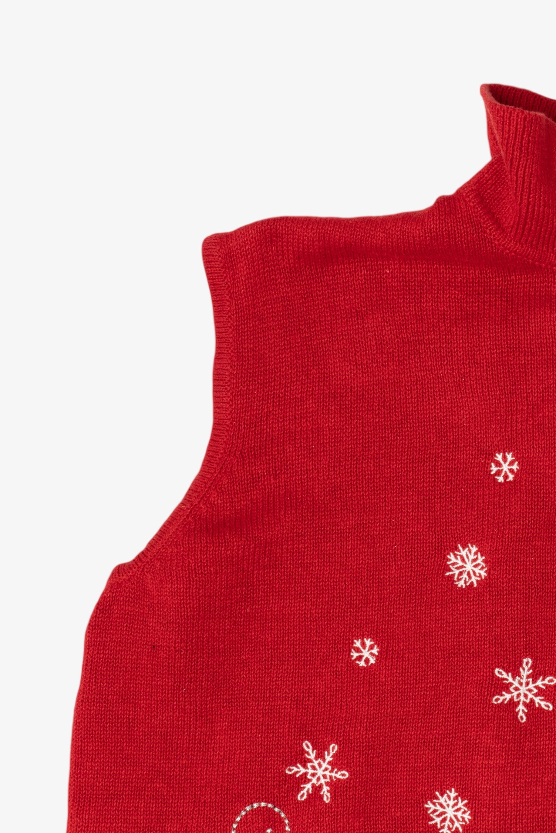 Vintage Red Southern Lady Penguins Ugly Christmas Vest (1990s)