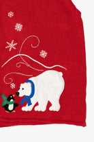 Vintage Red Southern Lady Penguins Ugly Christmas Vest (1990s)