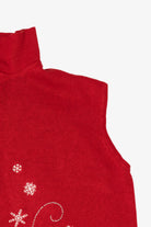 Vintage Red Southern Lady Penguins Ugly Christmas Vest (1990s)