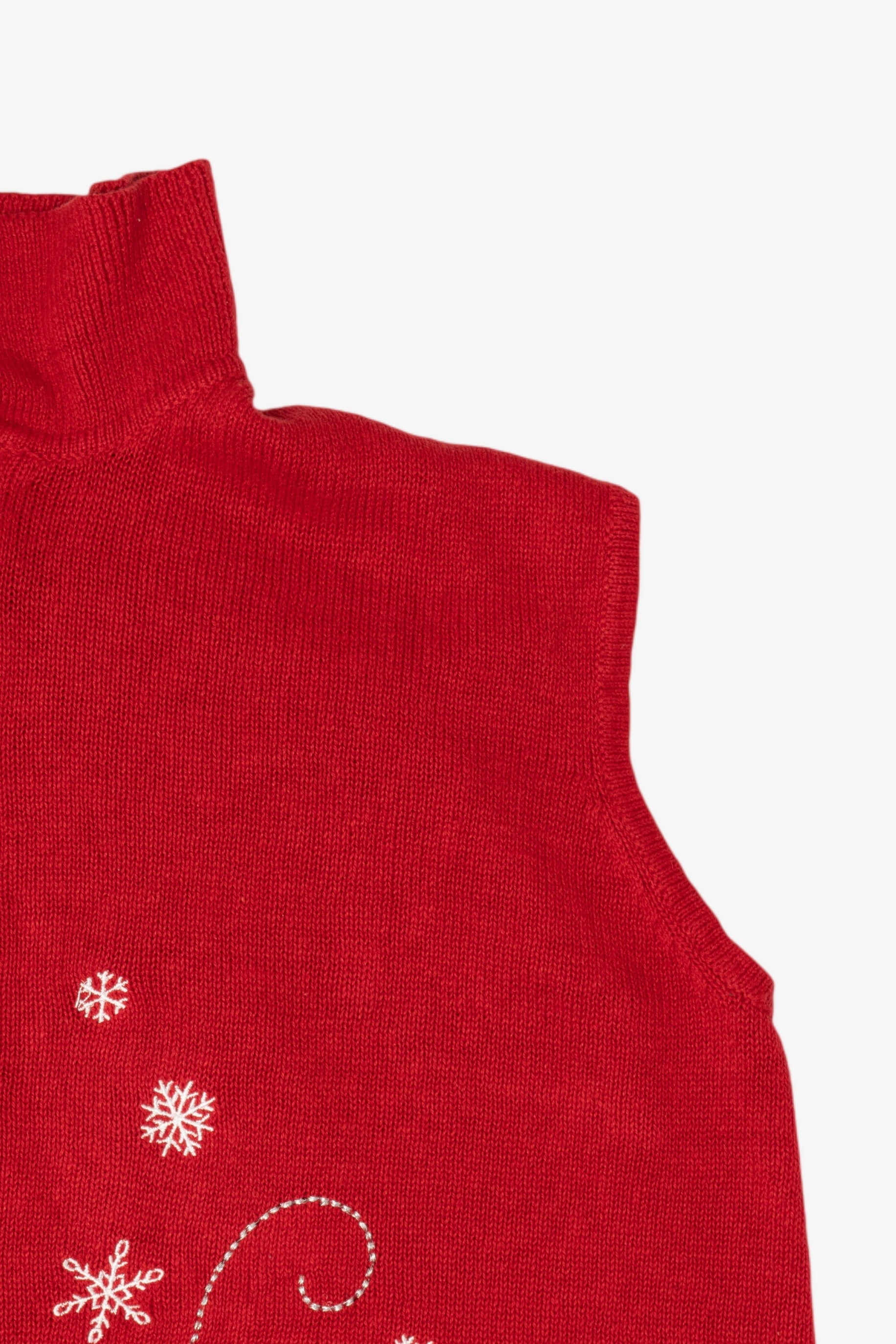 Vintage Red Southern Lady Penguins Ugly Christmas Vest (1990s)