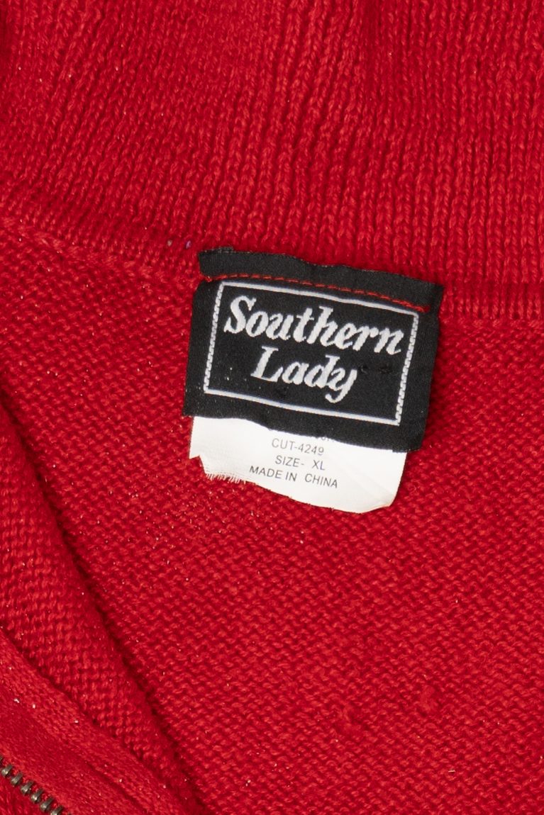 Vintage Red Southern Lady Penguins Ugly Christmas Vest (1990s)