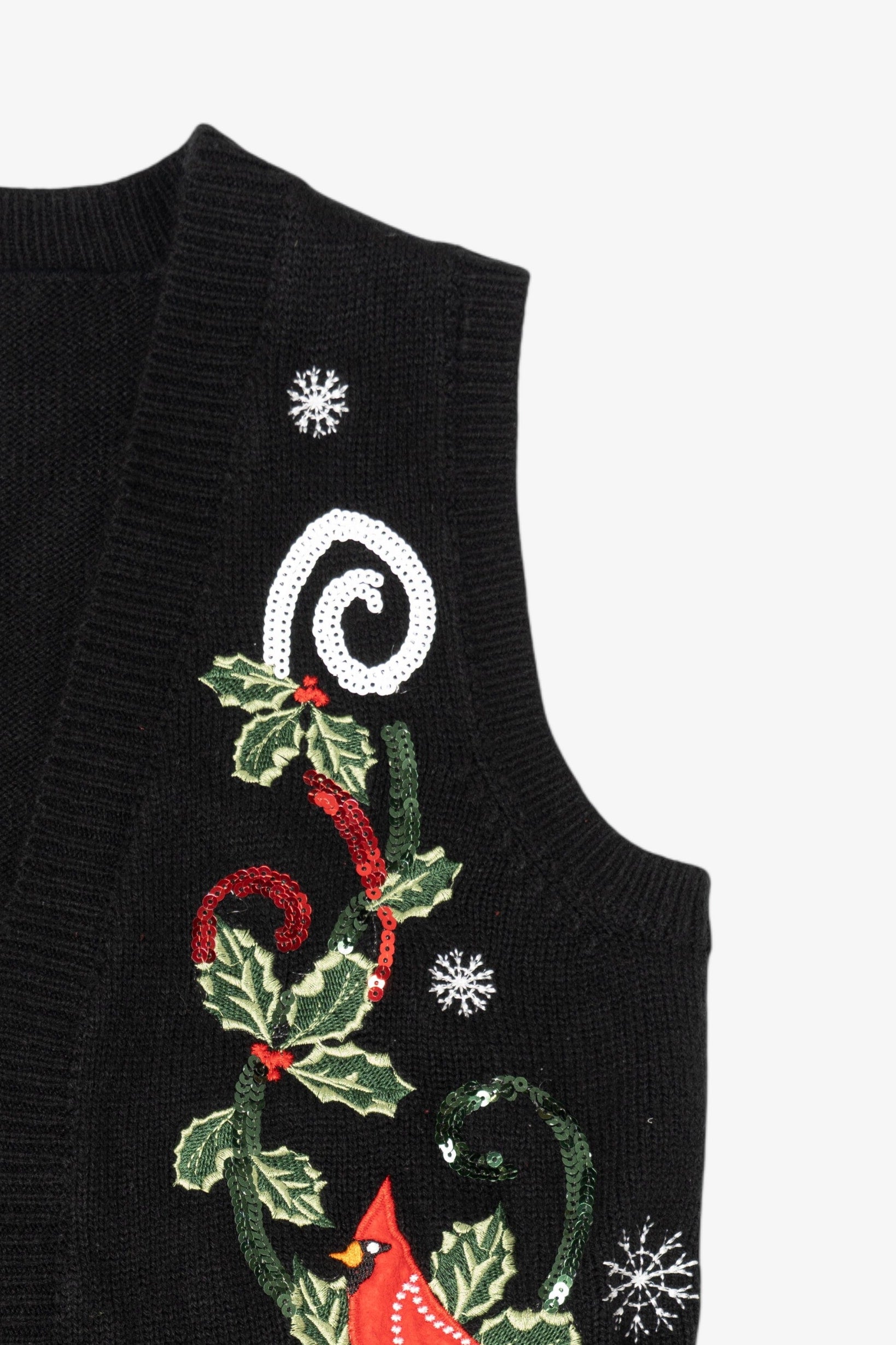 Vintage Black Holiday Time Cardinals Ugly Christmas Vest (2000s)