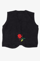 Vintage Black Studio Joy Poinsettias Ugly Christmas Vest (1990s)