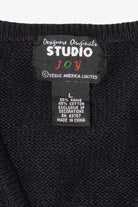 Vintage Black Studio Joy Poinsettias Ugly Christmas Vest (1990s)