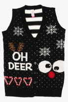 Black No Boundaries "Oh Deer" Ugly Christmas Vest (2010s)