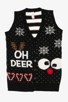 Black No Boundaries "Oh Deer" Ugly Christmas Vest (2010s)