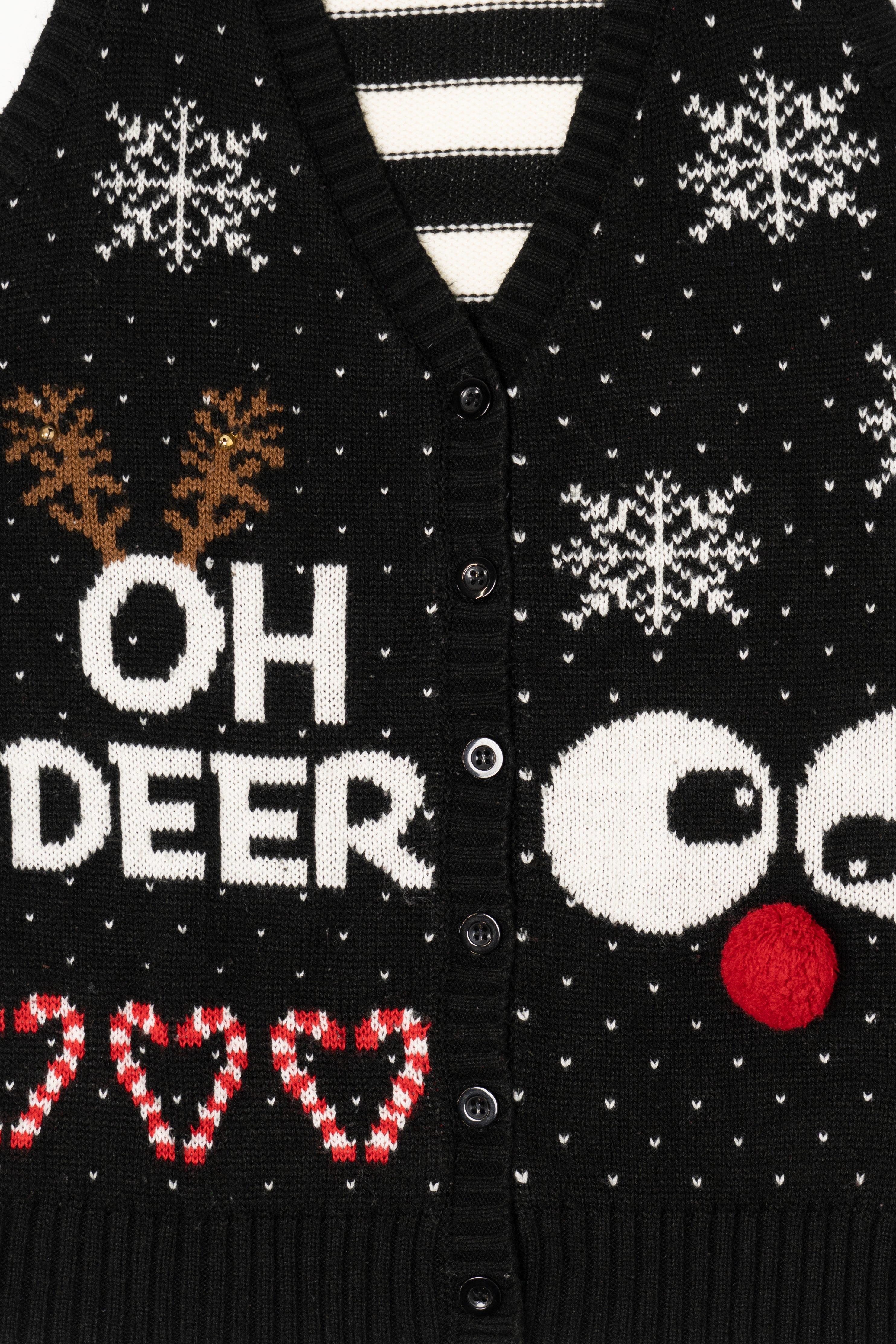 Black No Boundaries "Oh Deer" Ugly Christmas Vest (2010s)