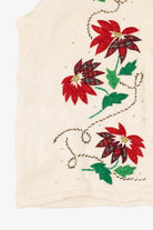 Vintage White Bobbie Brooks Poinsettias Ugly Christmas Vest (1990s)