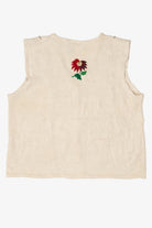 Vintage White Bobbie Brooks Poinsettias Ugly Christmas Vest (1990s)