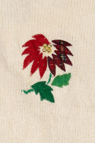 Vintage White Bobbie Brooks Poinsettias Ugly Christmas Vest (1990s)
