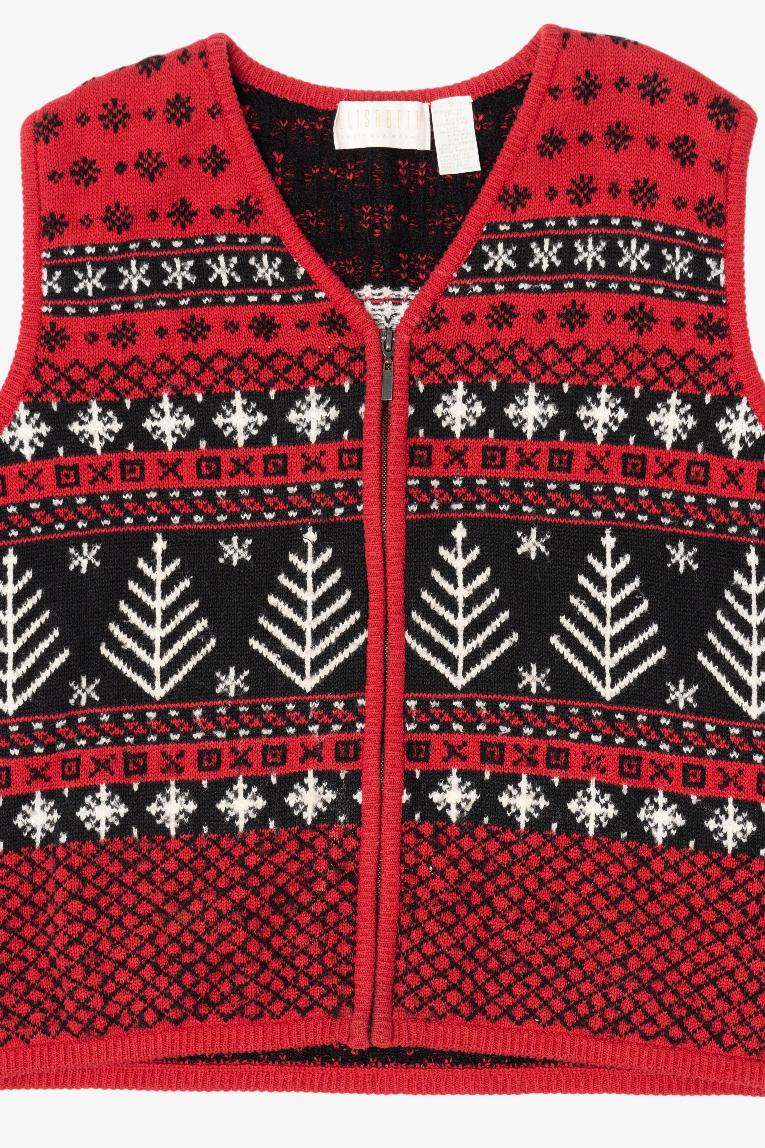 Vintage Red Elisabeth Ugly Christmas Vest (1990s)