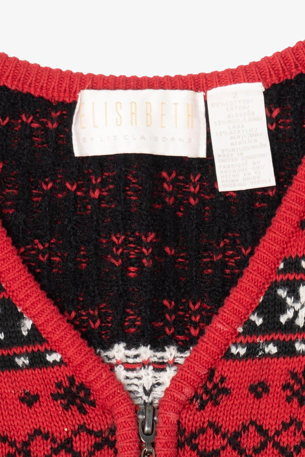 Vintage Red Elisabeth Ugly Christmas Vest (1990s)