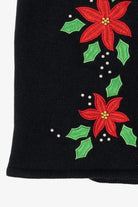 Vintage Black Crystal Kobe Poinsettias Ugly Christmas Vest (1990s)