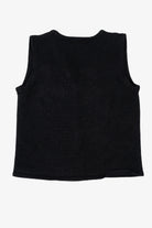 Vintage Black Crystal Kobe Poinsettias Ugly Christmas Vest (1990s)