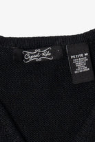 Vintage Black Crystal Kobe Poinsettias Ugly Christmas Vest (1990s)