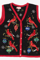Vintage Black Unknown Cardinals Ugly Christmas Vest (1990s)