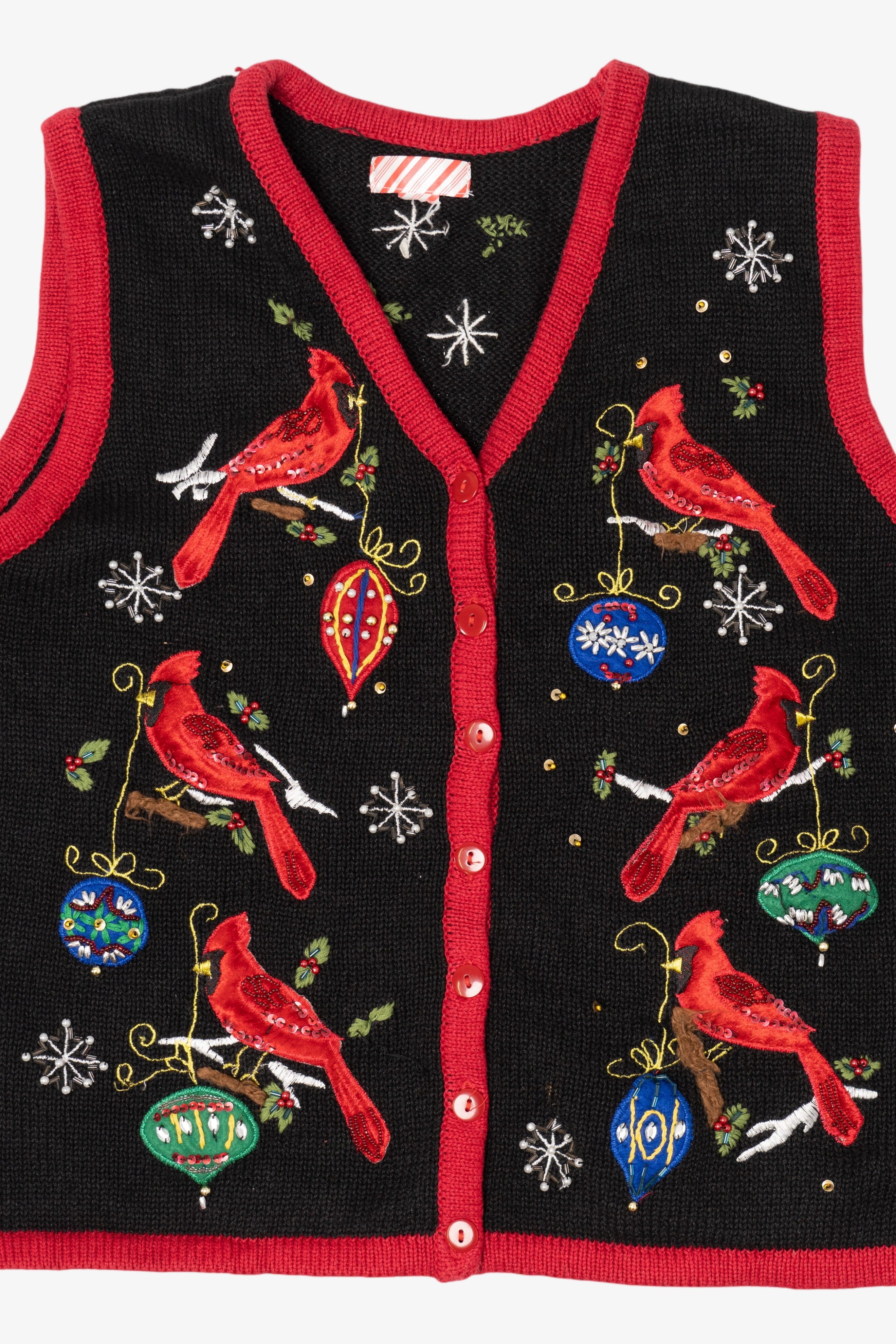 Vintage Black Unknown Cardinals Ugly Christmas Vest (1990s)