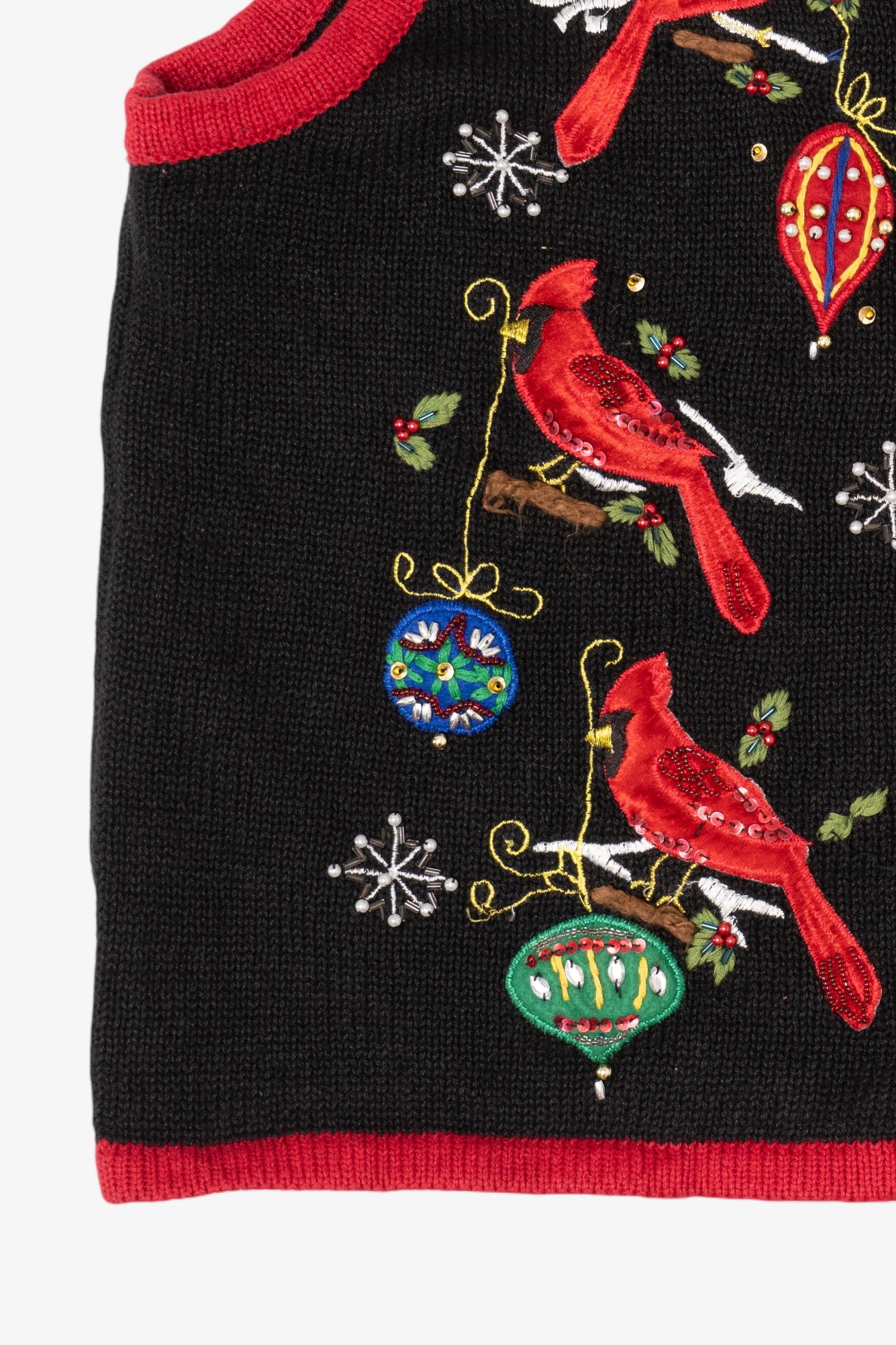 Vintage Black Unknown Cardinals Ugly Christmas Vest (1990s)