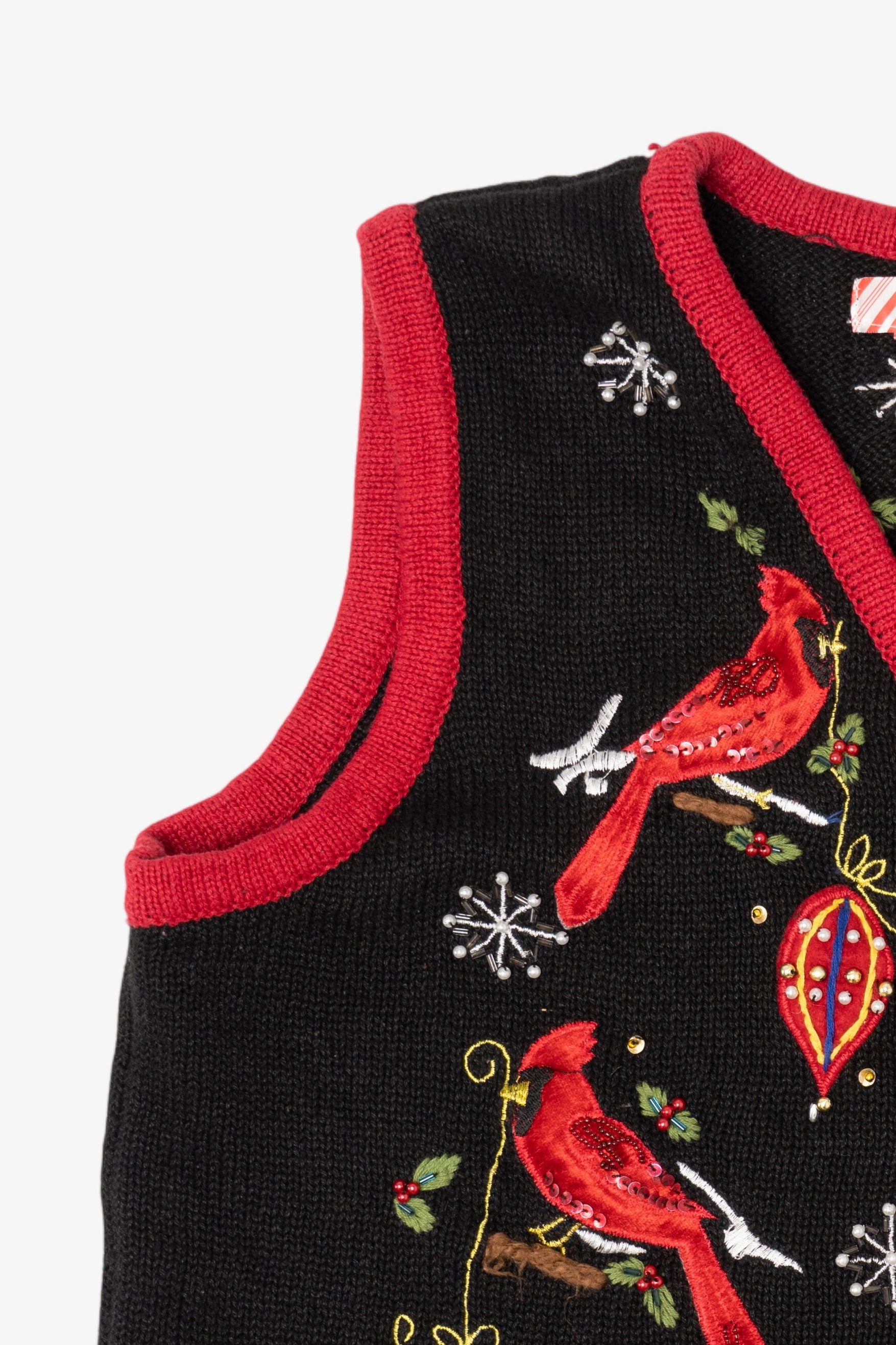 Vintage Black Unknown Cardinals Ugly Christmas Vest (1990s)