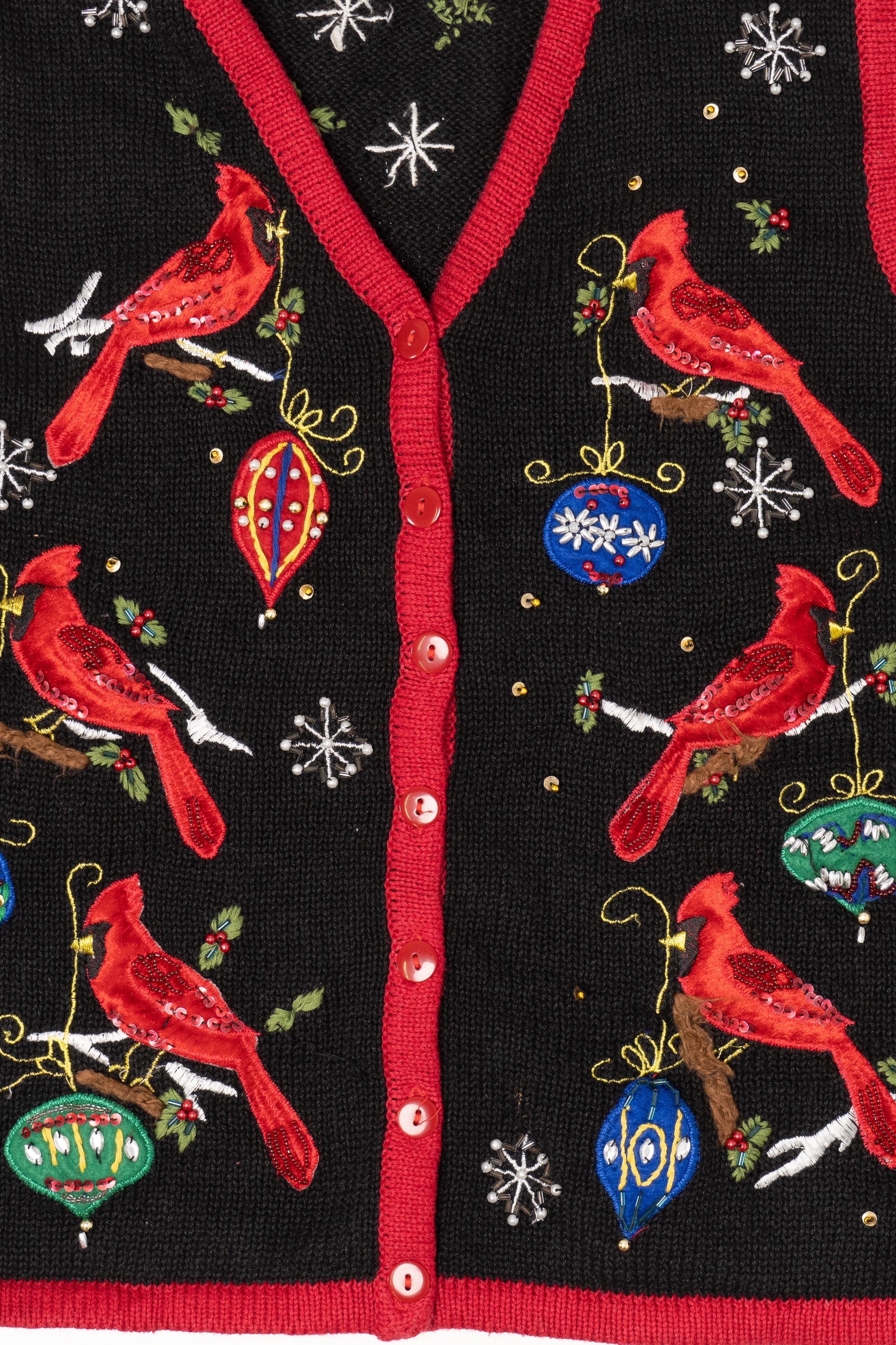 Vintage Black Unknown Cardinals Ugly Christmas Vest (1990s)