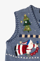 Vintage Blue Segue "I Heart America" Ugly Christmas Vest (1990s)