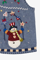 Vintage Blue Segue "I Heart America" Ugly Christmas Vest (1990s)