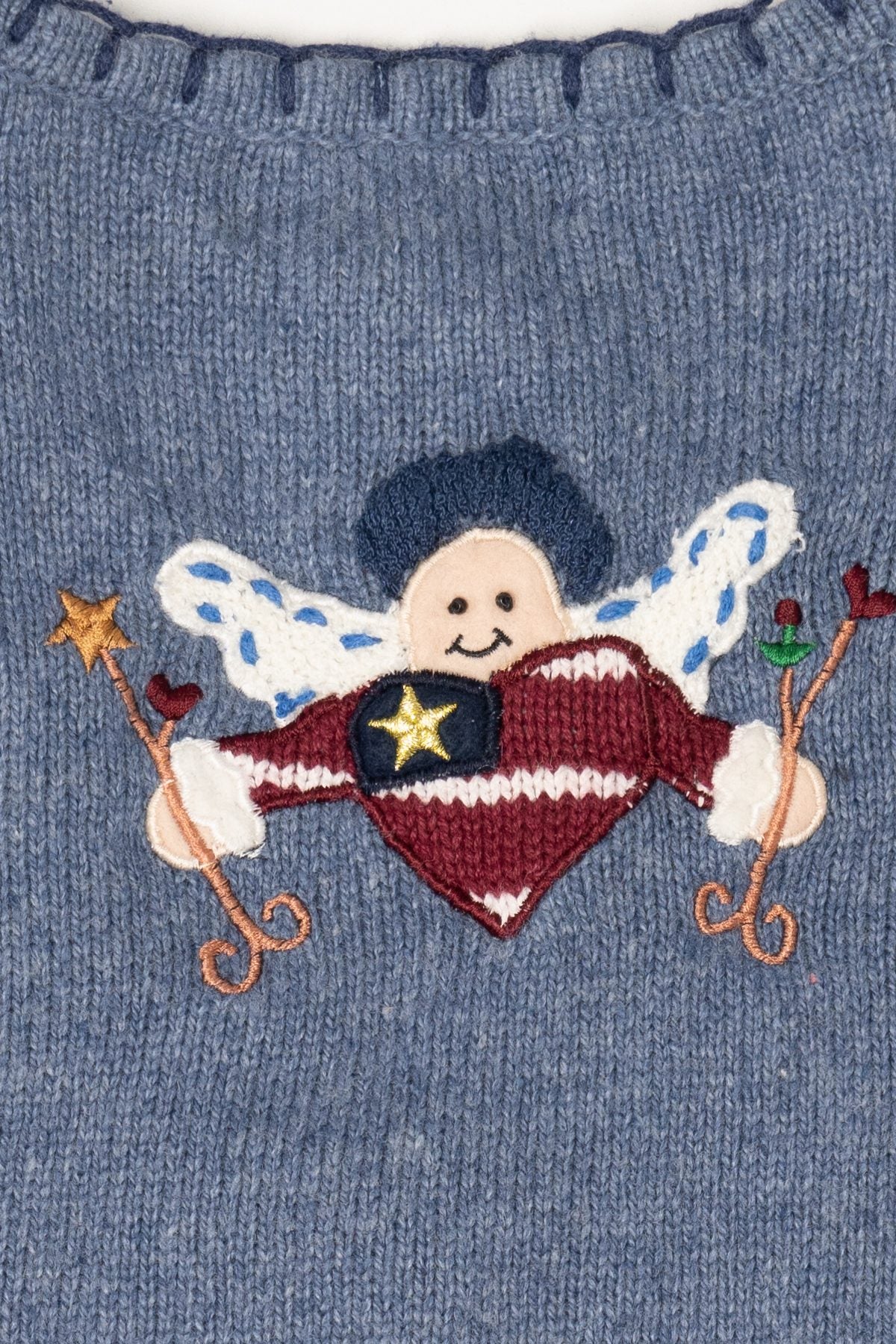 Vintage Blue Segue "I Heart America" Ugly Christmas Vest (1990s)
