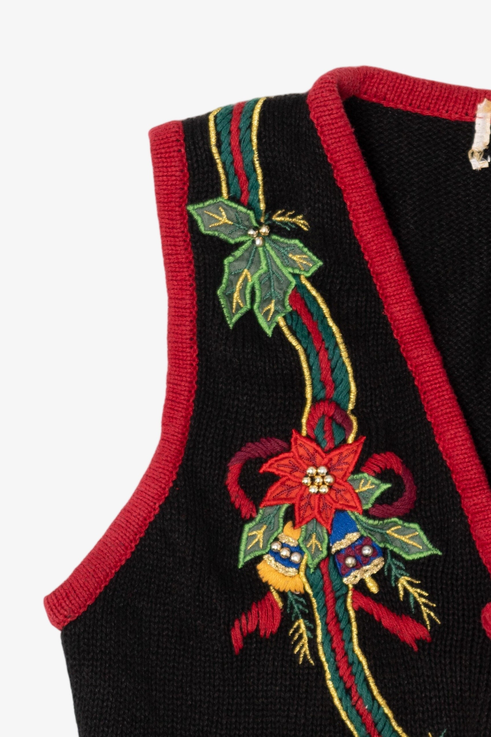 Vintage Black Bells Ugly Christmas Vest (1990s)