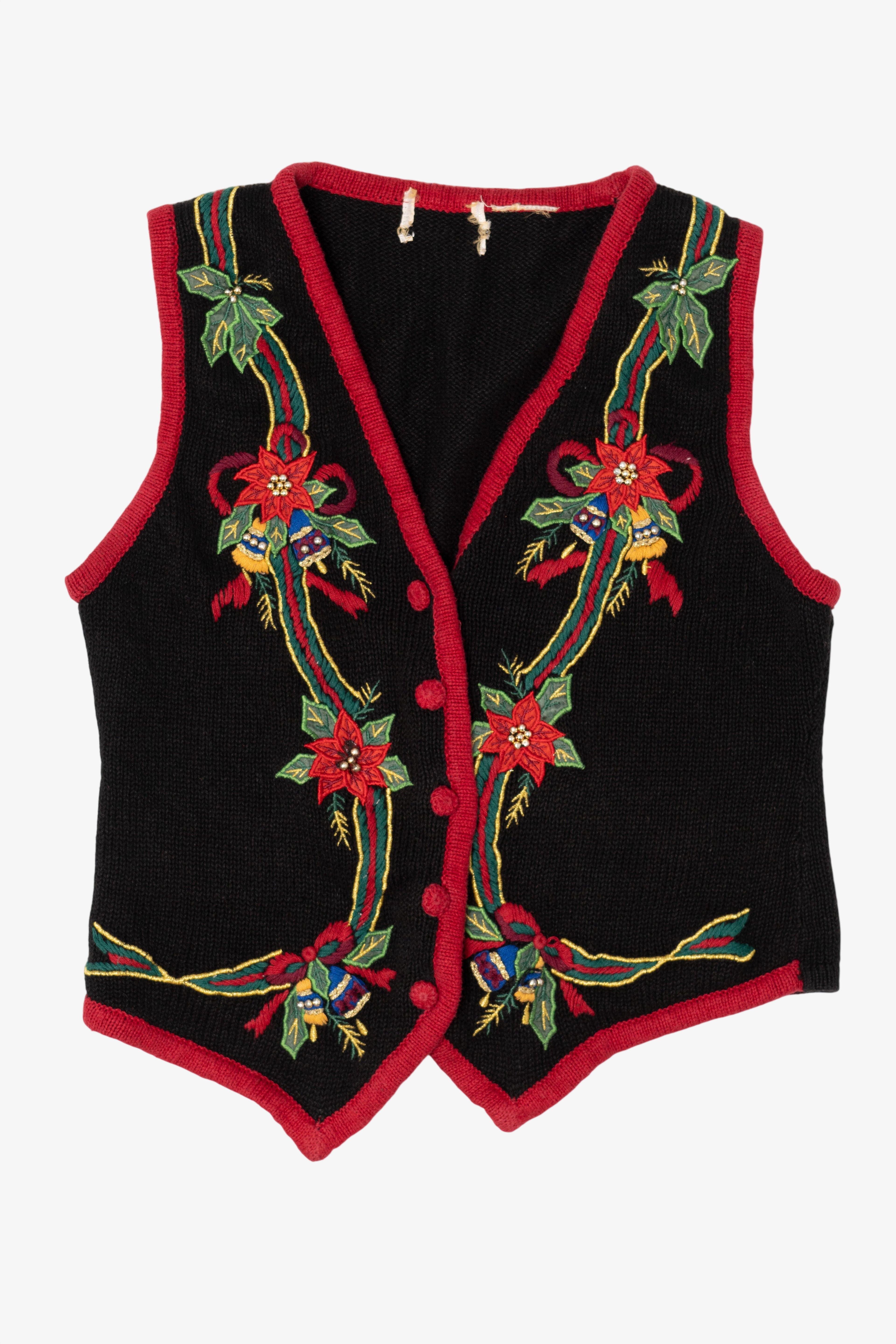 Vintage Black Bells Ugly Christmas Vest (1990s)