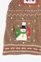 Vintage Beige Hampshire Studio Snowmen Ugly Christmas Vest (1990s)