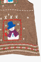 Vintage Beige Hampshire Studio Snowmen Ugly Christmas Vest (1990s)