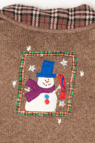 Vintage Beige Hampshire Studio Snowmen Ugly Christmas Vest (1990s)