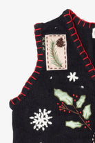 Vintage Black Basic Editions Ugly Christmas Vest (1990s)
