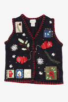 Vintage Black Basic Editions Ugly Christmas Vest (1990s)