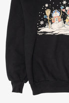 Vintage Black Morning Sun Snowmen Ugly Christmas Sweatshirt (1990s)