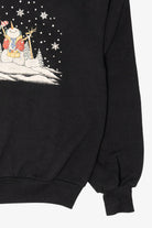 Vintage Black Morning Sun Snowmen Ugly Christmas Sweatshirt (1990s)