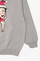 Vintage Gray Betty Boop "Dear Santa...' Ugly Christmas Sweatshirt (2000s)