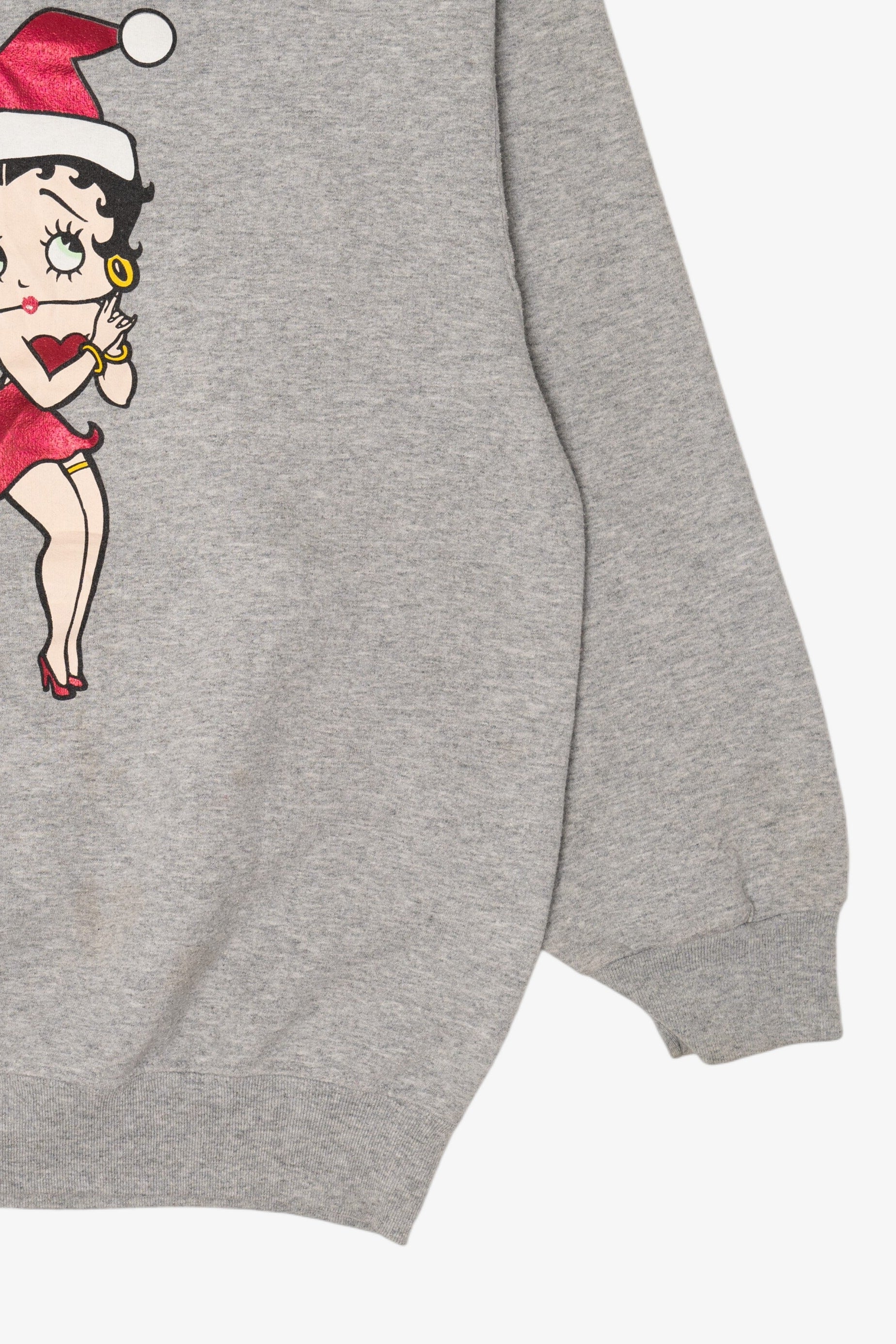 Vintage Gray Betty Boop "Dear Santa...' Ugly Christmas Sweatshirt (2000s)