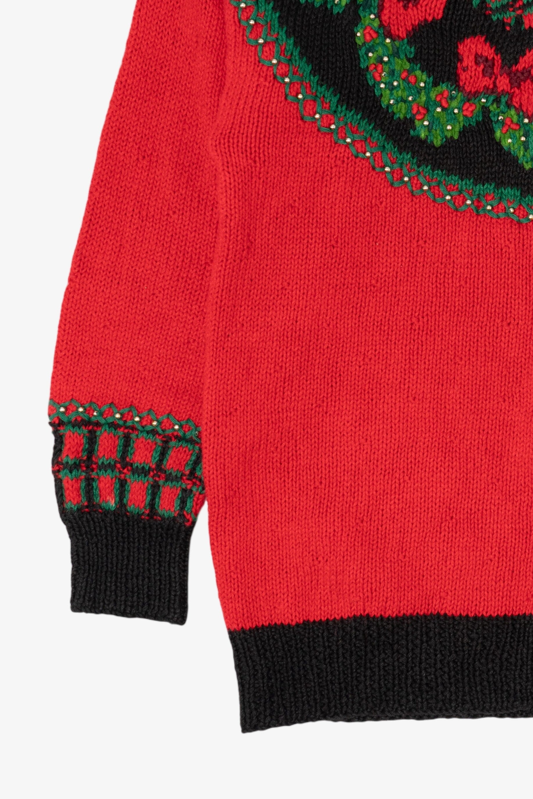 Vintage Red Marisa Christina Ugly Christmas Cardigan (1990s)